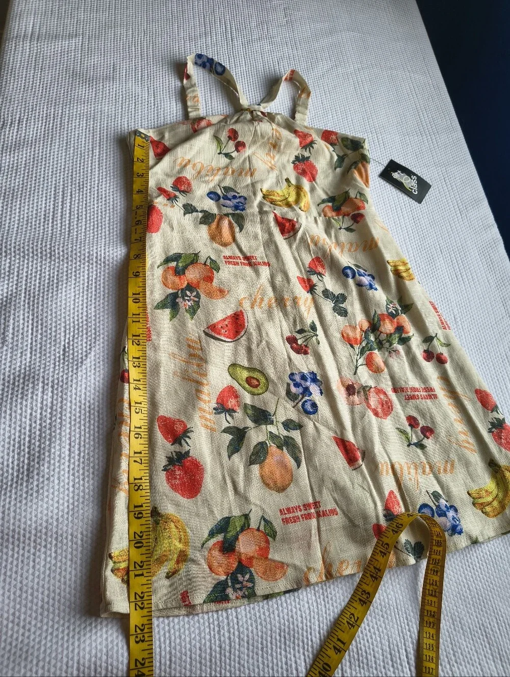 Art Class Girls Fruit Print Linen Halter Dress Size L.